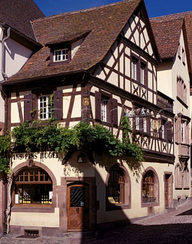 Premises of Hugel on GrandRue the main street in   the wine town of Riquewihr HautRhin France      Alsace