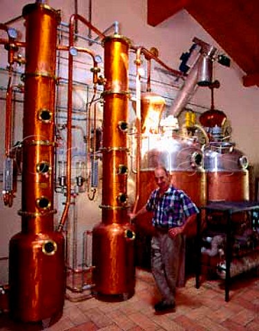 Giovanni Poli in his distillery from where he   produces his wide range of Grappa and Acquavite    Santa Massenza Trentino Italy
