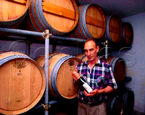 Giovanni Poli with his highly acclaimed Vino Santo   made from the Nosiola grape  a speciality of the   Valle dei Laghi region  Santa Massenza Trentino Italy