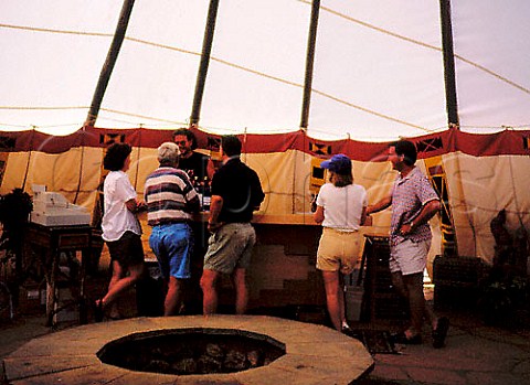 The tasting room an authentic Indian tepee of the   Wild West styled Meeker Winery   Sonoma Co California Dry Creek Valley