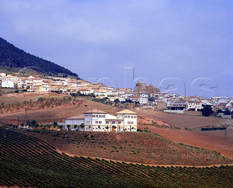 Bodegas Nekeas and the village of Aorbe   near Puente la Reina Navarra Spain