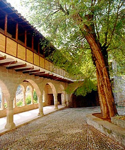 Courtyard at Basilica Virgen de la Pea   Graus Aragon Spain   Somontano