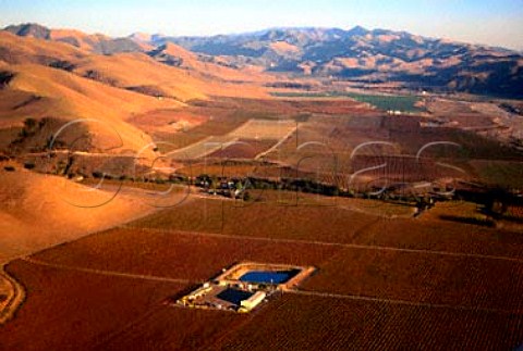 South East view of Santa Maria Mesa planted with   vineyards from Cambria to Byron along the foothills   of San Rafael Range Santa Barbara Co California    Santa Maria Valley AVA