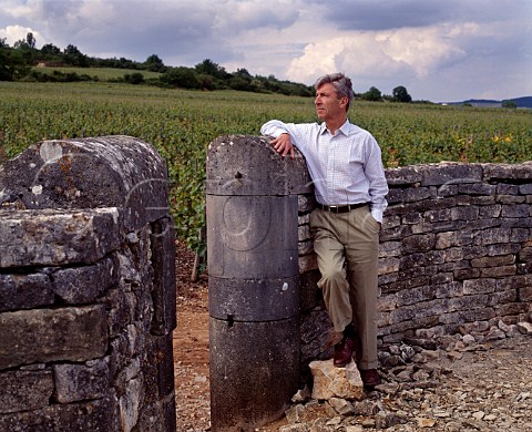 Joseph Henriot died 2015 by the entrance to parcel of Les Genevrires Dessus vineyard Meursault Cte dOr France  Cte de Beaune