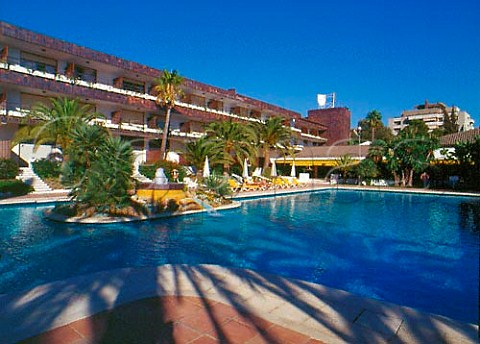 Hotel Jerez viewed over its swimming pool Jerez   Andaluca Spain    Sherry