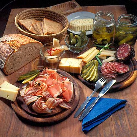 Austria BrettlJausn Snack Assorted meats  sausages and cheeses etc