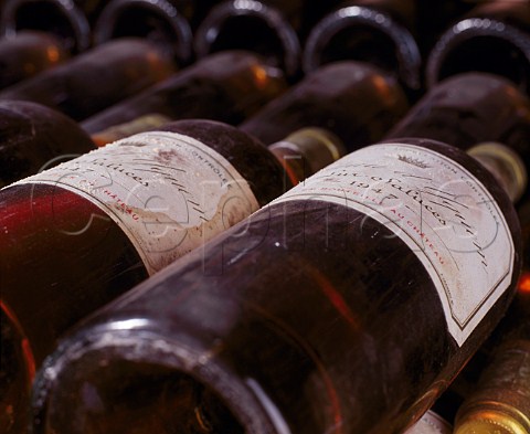 Bottles of 1947 in the vintage bottle cellar of   Chteau dYquem Sauternes Gironde France