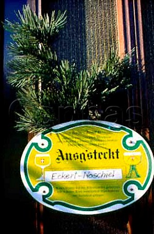 Traditional sign outside   Heurige Eckert Strebersdorf   Vienna Austria