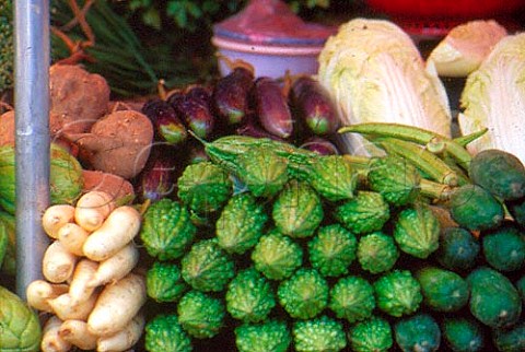 Vegetable stall in market at Cholon   Saigon Vietnam
