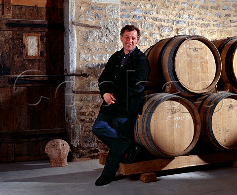 JeanMarie Guffens in the barrel chai of Verget   his ngociant company  Sologny SaneetLoire France