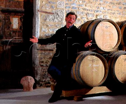 JeanMarie Guffens in the barrel chai of Verget his ngociant company  Sologny SaneetLoire France
