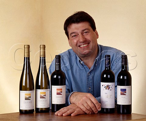 JeanLuc Colombo with a selection of his wines   Cornas Ardche France