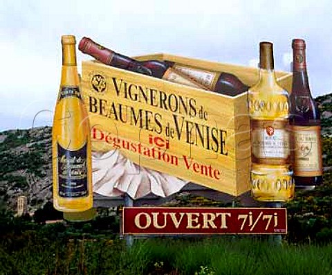 Sign for the BeaumesdeVenise cooperative  Vaucluse France