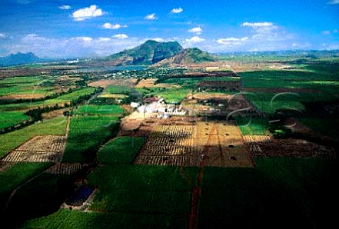 Sugar cane fields and refinery  Mauritius Mascarene Islands