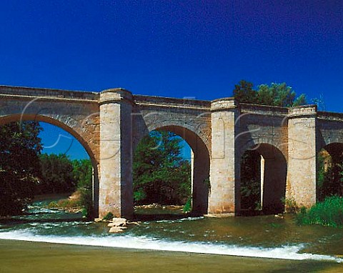 Bridge over the Duero River at   San Martin de Rubiales Castilla y Len Spain   Ribera del Duero
