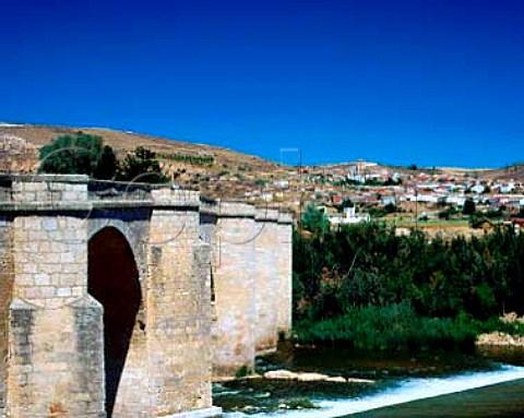 Bridge over the Duero River at   San Martin de Rubiales Castilla y Len Spain   Ribera del Duero