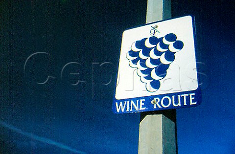 Wine route sign Okanagan Valley   British Columbia Canada