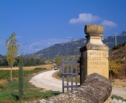 Pillar at the entrance to the Remelluri estate   Labastida Alava Spain    Rioja Alavesa