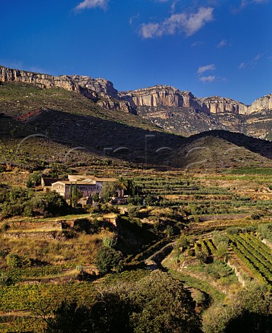 Masia Duch and its vineyards below the Sierra de Montsant Scala Dei Catalonia Spain Priorato