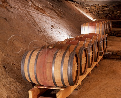 Barrel cellar  cut from the schist subsoil   of Clos Mogador Ren Barbier    Gratallops Catalonia Spain  Priorato