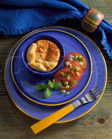 Cheese souffle with tomato