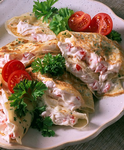 Cheese Goats cheese and red pepper creps