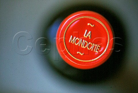 Capsule on bottle of La Mondotte   Stmilion Gironde France