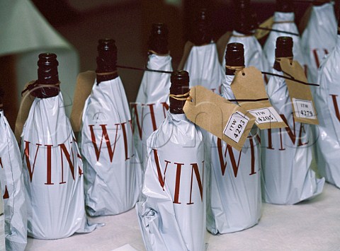 Wines ready for blind tasting at the 1999   International Wine Challenge London