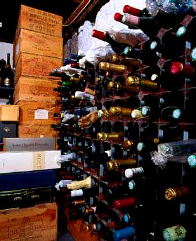 Wine storage in the cellar of a house