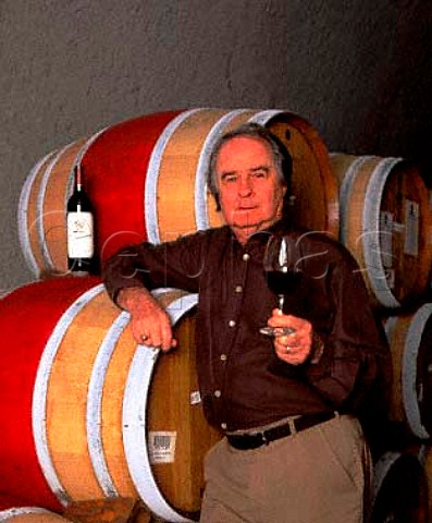 Warren Winiarski with glass of Cabernet Sauvignon  Stags Leap Wine Cellars Napa California