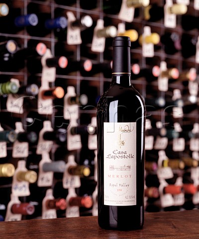 Bottle of 1998 Lapostolle Cuve Alexandre   in the wine cellar of the Hotel du Vin Bristol