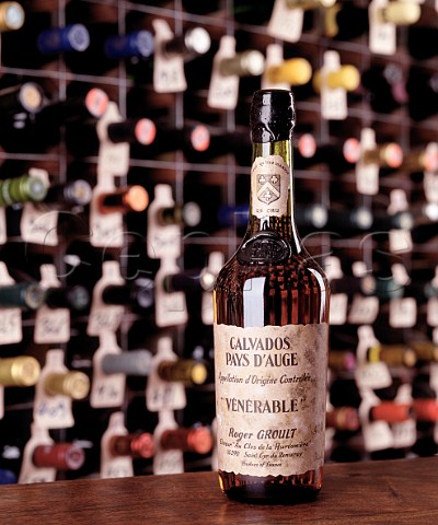 Bottle of Roger Groult Calvados Pays dAuge   in the wine cellar of the Hotel du Vin Bristol
