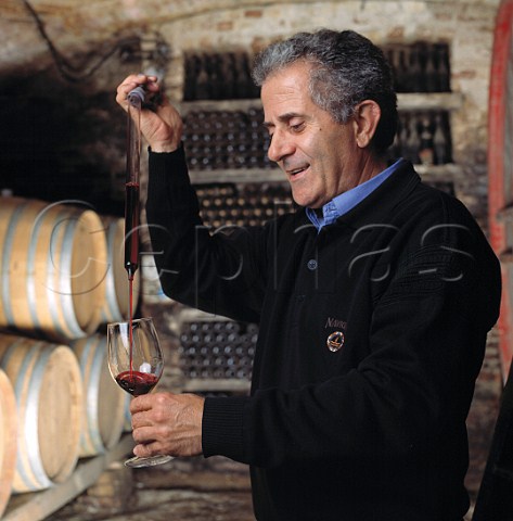 Elio Altare in his barrel cellar La Morra   Piemonte Italy   Barolo