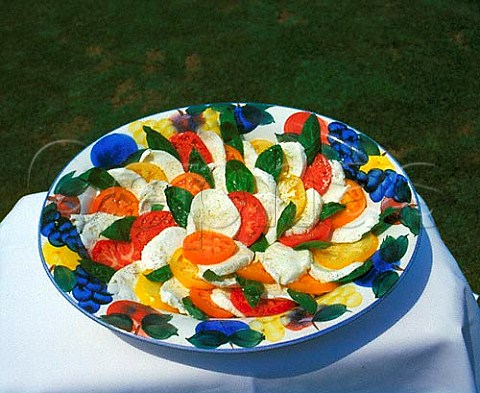Salad Mozarella cheese tomato and basil