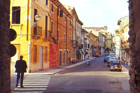 Main street of Soave Veneto Italy