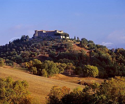 Castello di Montep of Jacopo Biondi Santi   The land in the foreground has been prepared for the planting of new vineyards Near Scansano Grosseto Province Tuscany Italy  Morellino di Scansano  southern Maremma