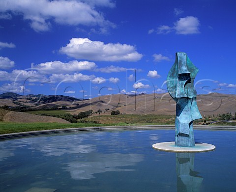 Fountain in the grounds of Artesa winery   Napa California       Carneros AVA