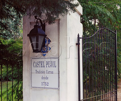 Sign at the entrance to Bodegas Castel Pujol part of Vinos Finos Juan Carrau   Coln Canelones Uruguay