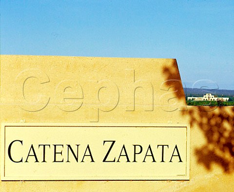 Sign at entrance to Catena Zapata   Agrelo Argentina   Lujan de Cuyo