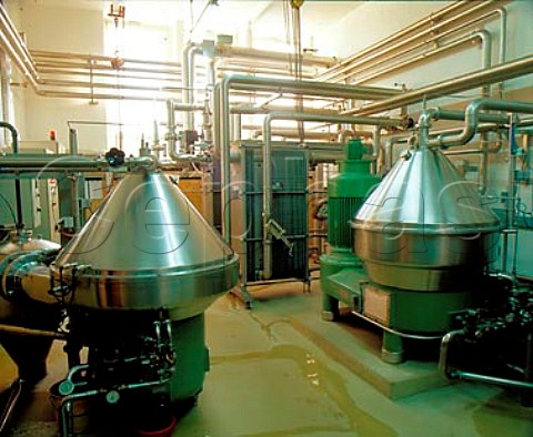 Centrifuges in Chimays Trappist brewery at the Abbaye de NotreDame de Scourmont Forges Belgium