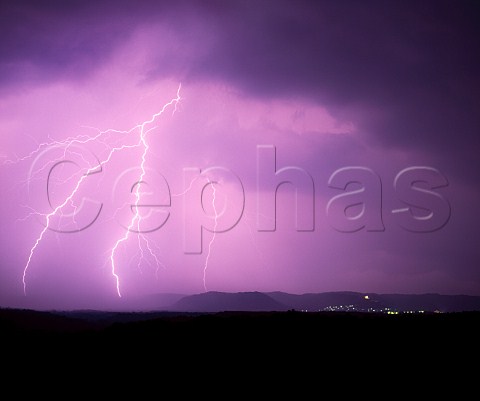 Lightning storm over Castillazuelo near Barbastro   Aragn Spain   Somontano