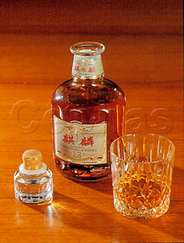 Bottle of Kirin Japanese Super Premium 12year old   blended Whisky with glass