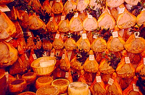 Local hams prosciutto on sale in   Nrcia Umbria Italy