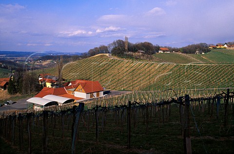 Polz winery and the Grassnitzberg   vineyard Spielfeld Styria Austria   Sdsteiermark