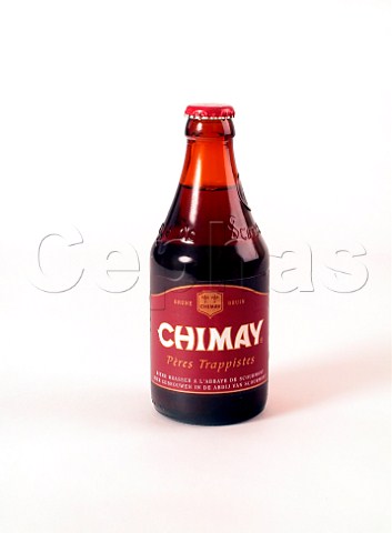 Bottle of Chimay Trappist beer brewed at Abbaye de   NotreDame de Scourmont Forges Belgium Capsule   Rouge 55 vol