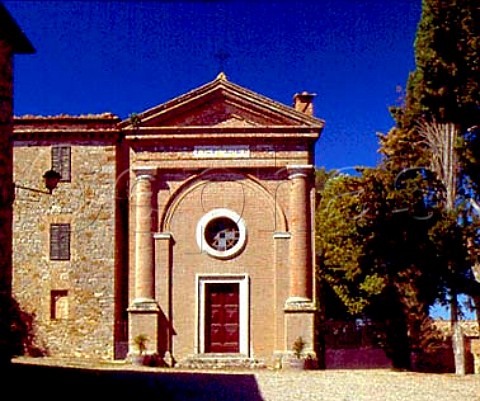 The chapel of Frescobaldis Castel Giocondo near Montalcino Tuscany Italy