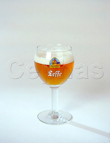 Glass of Leffe Blonde ale Belgium