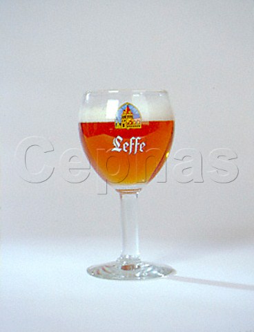 Glass of Leffe Blonde ale Belgium
