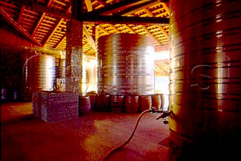 Refrigerated stainless steel fermenters    in the Sanford winery Buellton Santa   Barbara Co California Santa Rita   Hills AVA  Santa Ynez Valley