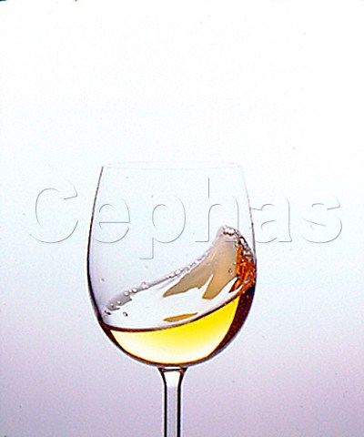 Swirling white wine
